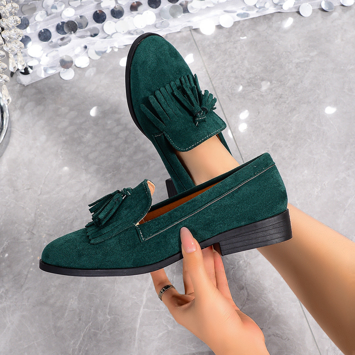 New Autumn Women's Matte Texture Anti-Slip Slip-On Shoes