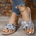 Summer Women's Large Size Versatile Thick Soled Flower Sandals