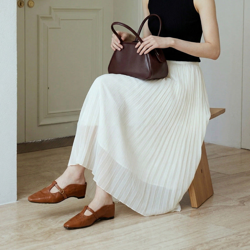 Autumn women's relaxed style retro one-button cap-toe shoes