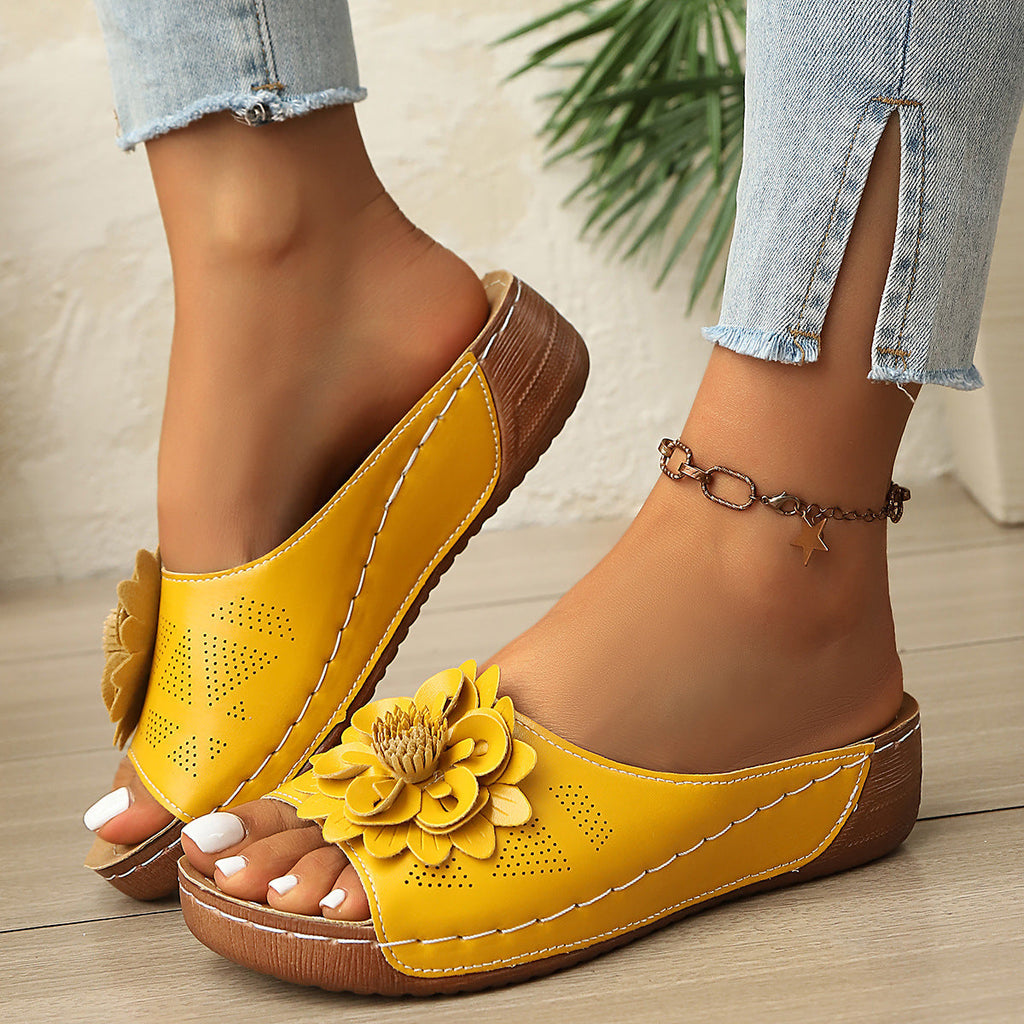 Ladies' 👡 Soft Grip Wedge Sandals, Toe-Free 🌬️ & Airy for Daily Walks 🚶‍♀️